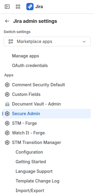 Secure Admin Cloud - Global Configuration Screen
